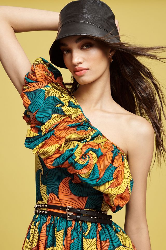 SIKA Printed One-Shoulder Ruffle Dress #2