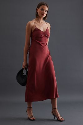 red slip dress maxi