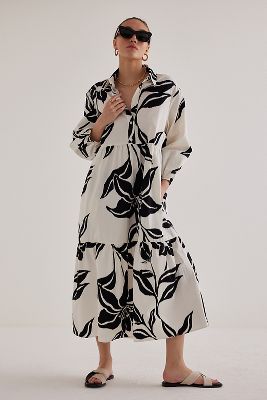 Black and 2024 white anthropologie dress