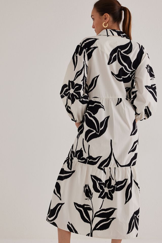 The Bettina Tiered Midi Shirt Dress by Maeve #5