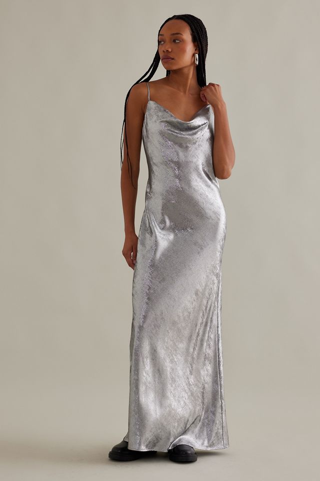 Metallic Cowl Neck Maxi Slip Dress | Anthropologie UK