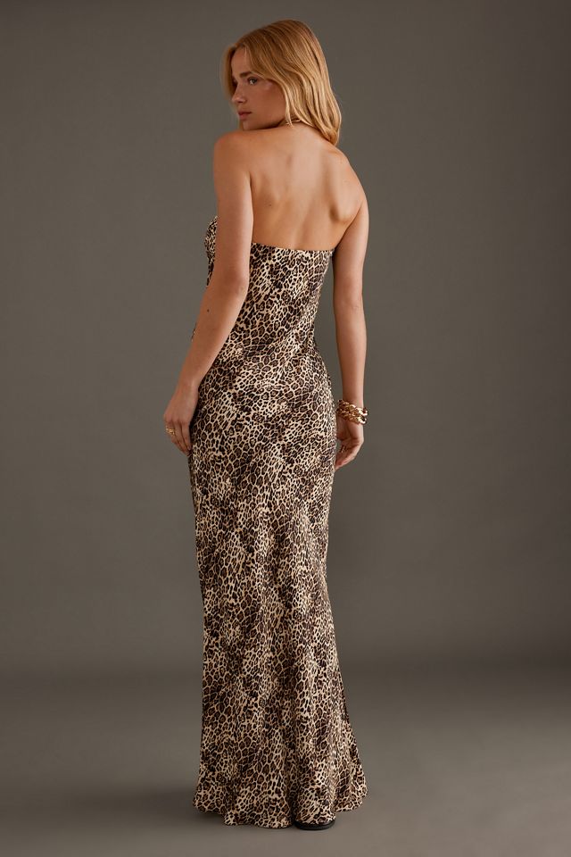 Satin Maxi Slipdress with Abstract Print - Understated Glamour