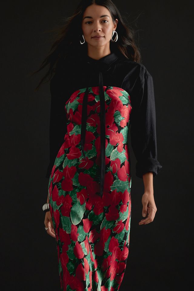 The Fleur Strapless Satin Maxi Slip Dress #5