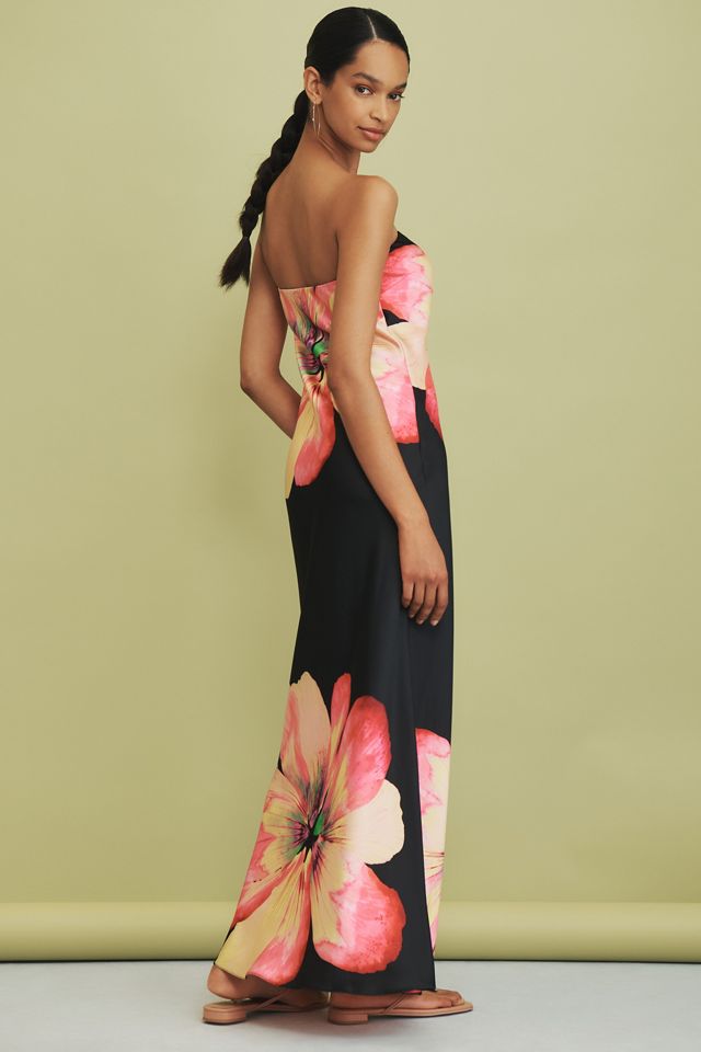 The Fleur Strapless Satin Maxi Slip Dress #2