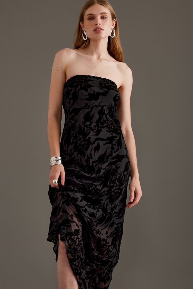 The Fleur Strapless Velvet Burnout Maxi Slip Dress #2