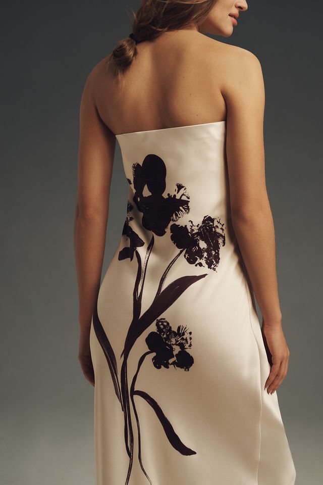 The Fleur Strapless Satin Maxi Slip Dress #3