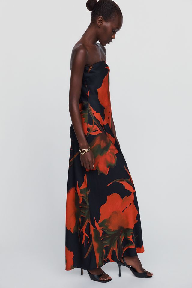 Fleur Strapless Satin Maxi Slip Dress #3