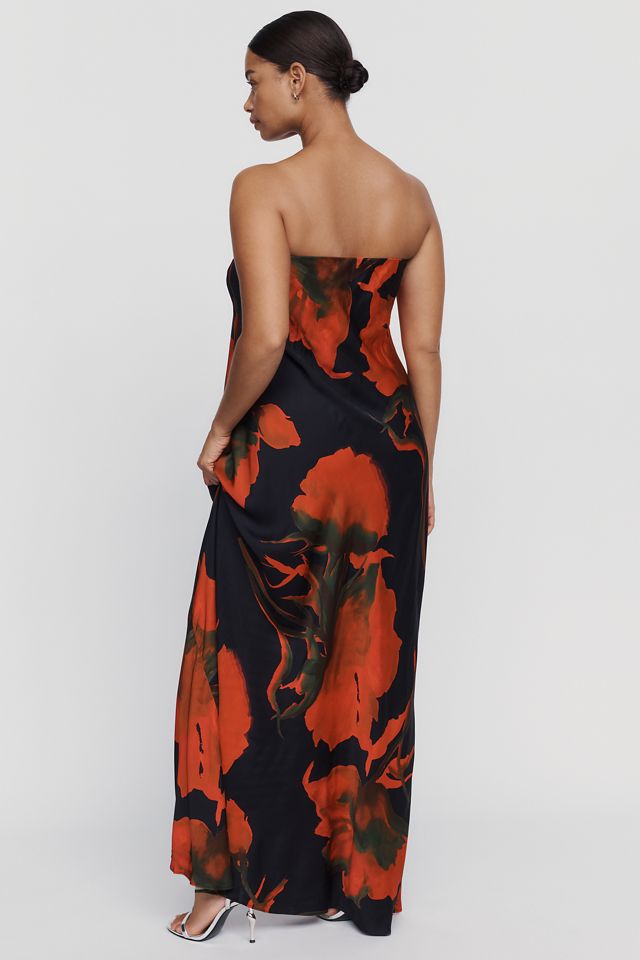 Fleur Strapless Satin Maxi Slip Dress #5