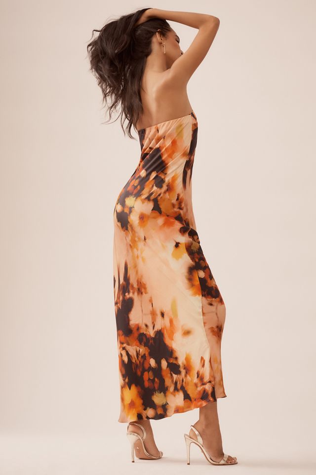 The Fleur Strapless Satin Maxi Slip Dress #2