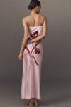 By Anthropologie Strapless Satin Maxi Slip Dress