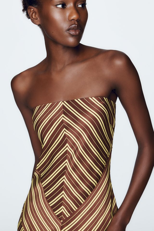 Fleur Strapless Satin Maxi Slip Dress #2