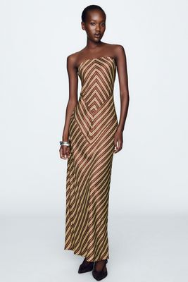 Fleur Strapless Satin Maxi Slip Dress