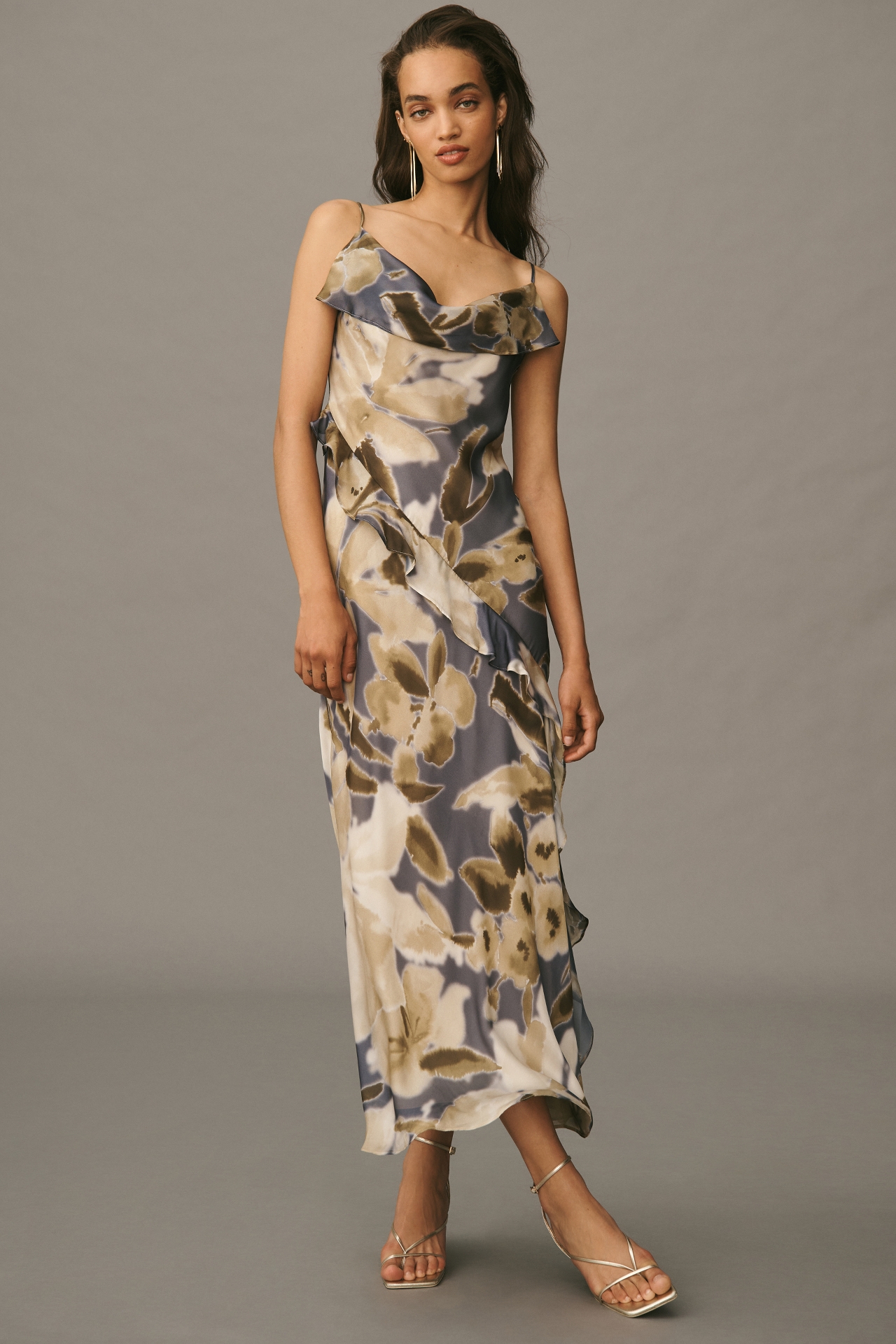 By Anthropologie Sleeveless Ruffled Maxi Dress