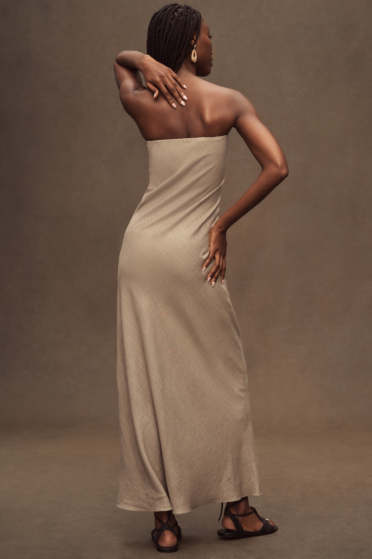 The Fleur Strapless Maxi Slip Dress: Linen Edition