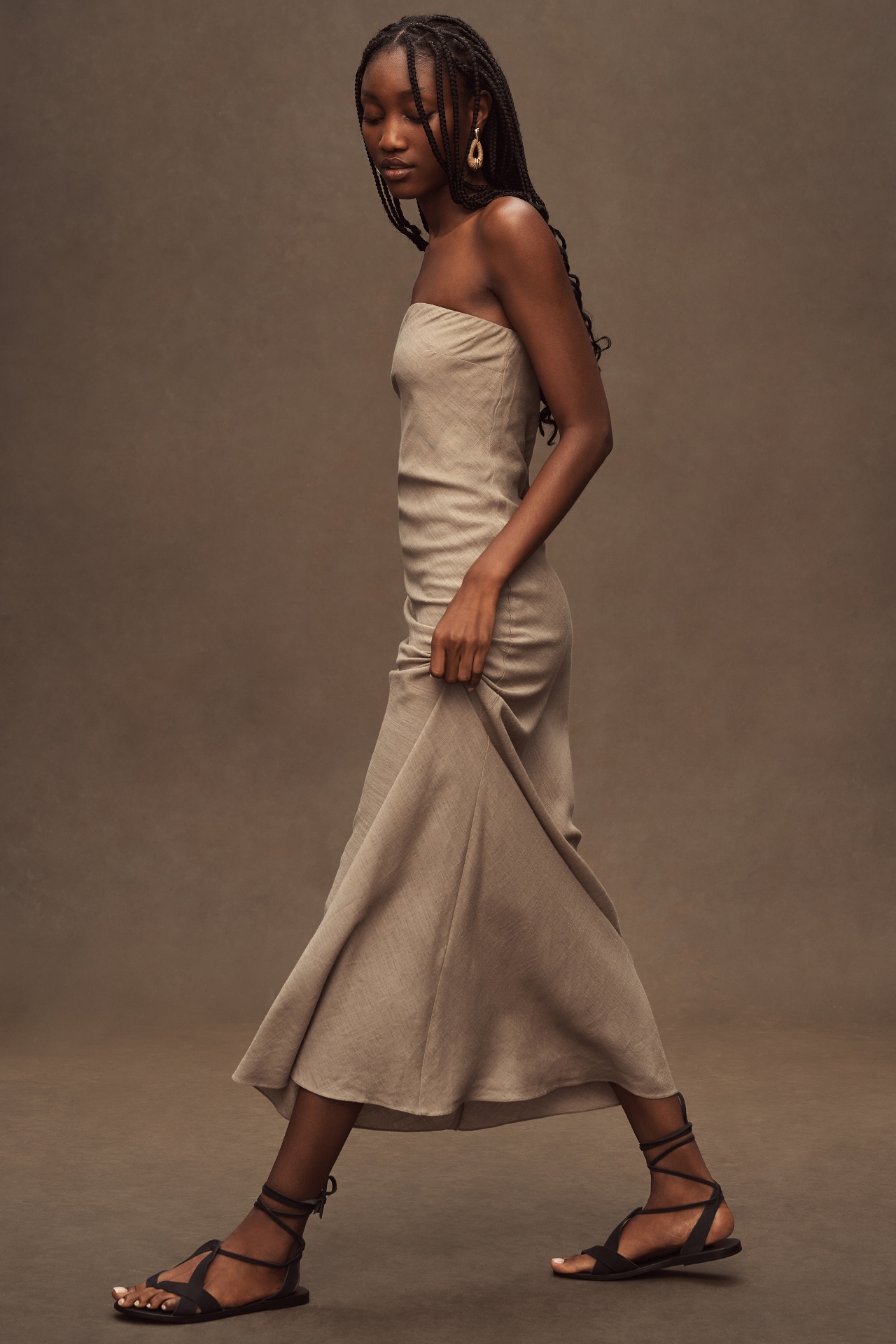 The Fleur Strapless Maxi Slip Dress: Linen Edition