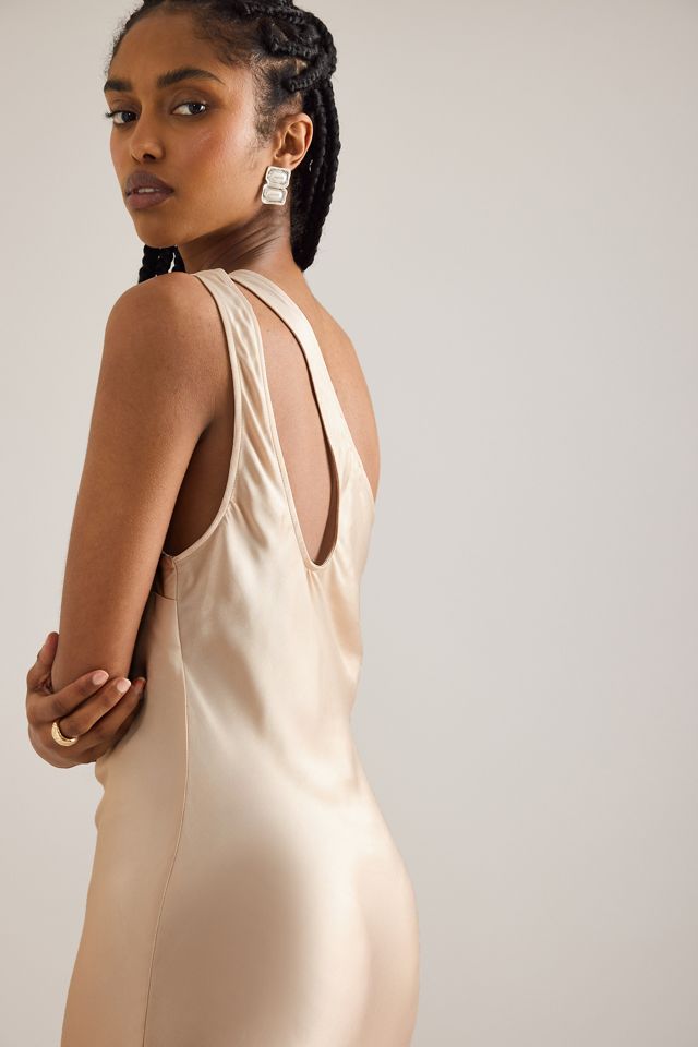 La Robe Maxi Slip Lily en Satin à Une Épaule #2