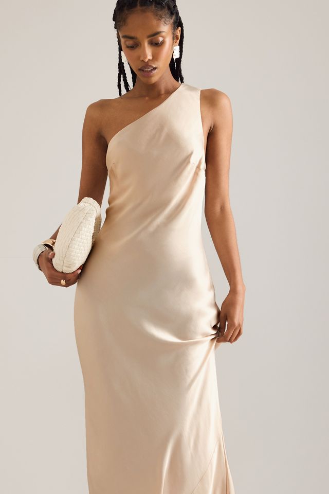 La Robe Maxi Slip Lily en Satin à Une Épaule #5