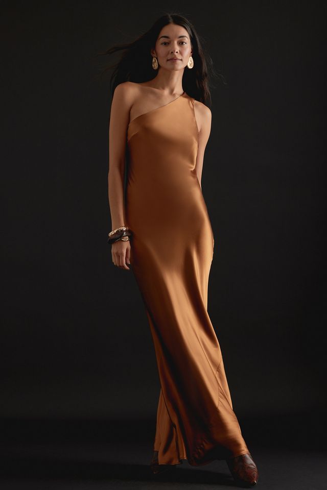 Dark Brown Lily Print Long Slip Dress main image 1