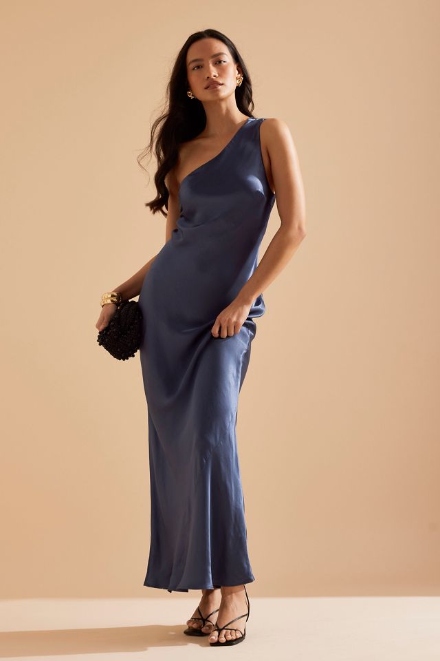 Das Lily One-Shoulder Satin Maxi Trägerkleid #3
