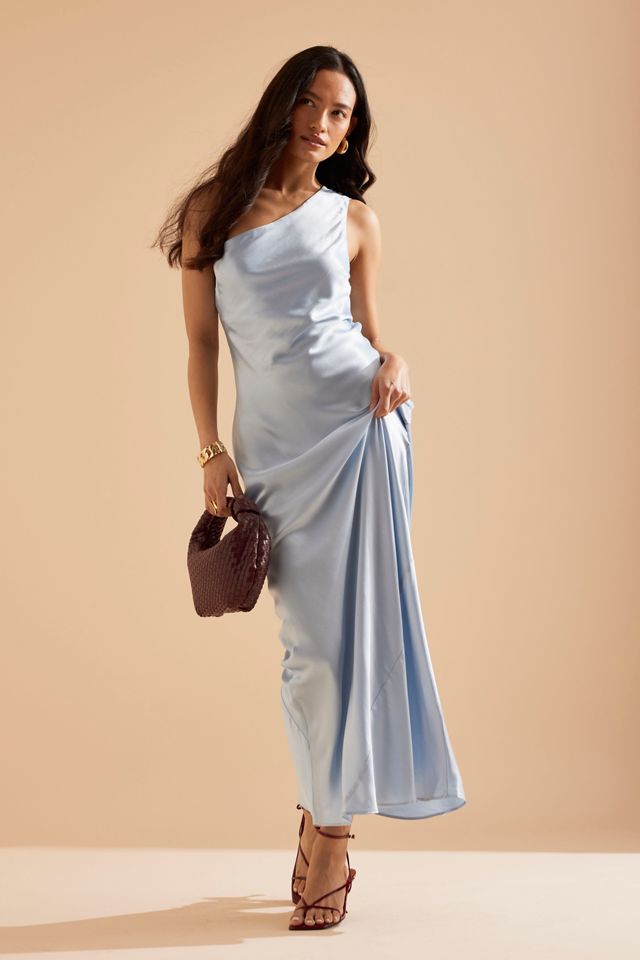 Das Lily One-Shoulder Satin Maxi Trägerkleid #2