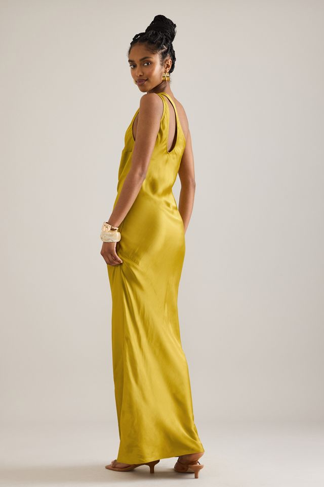 The Lily One-Shoulder Satin Maxi Slip Dress #1