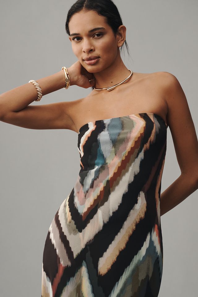 The Fleur Strapless Satin Maxi Slip Dress: Chiffon Edition #2