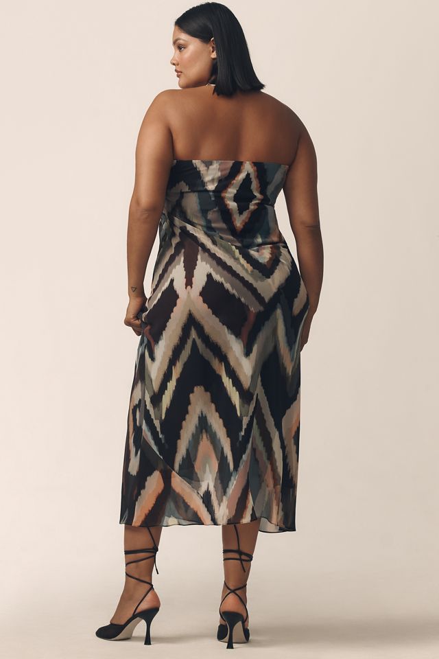 The Fleur Strapless Satin Maxi Slip Dress: Chiffon Edition #4