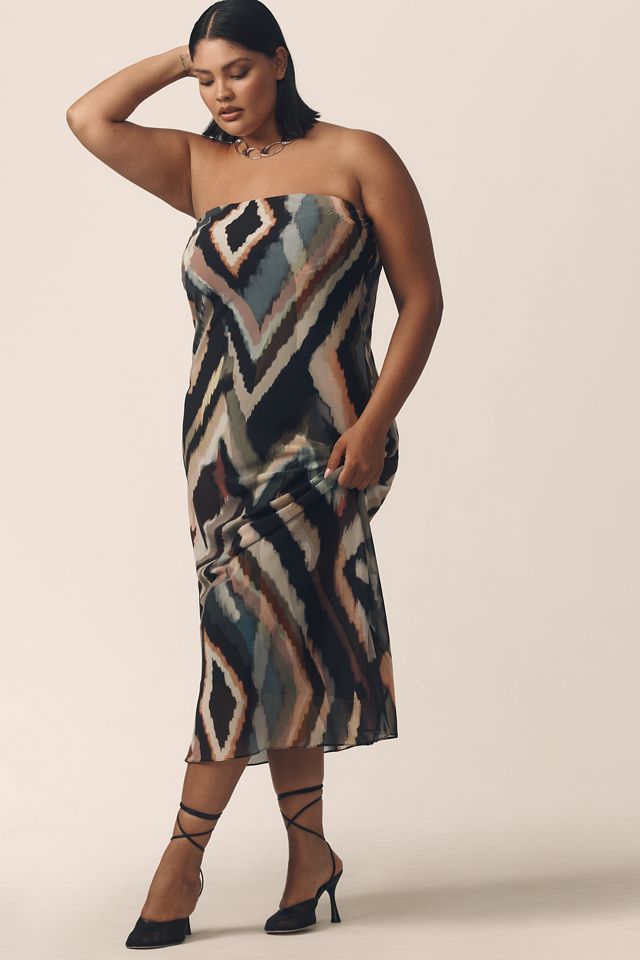 The Fleur Strapless Satin Maxi Slip Dress: Chiffon Edition #6