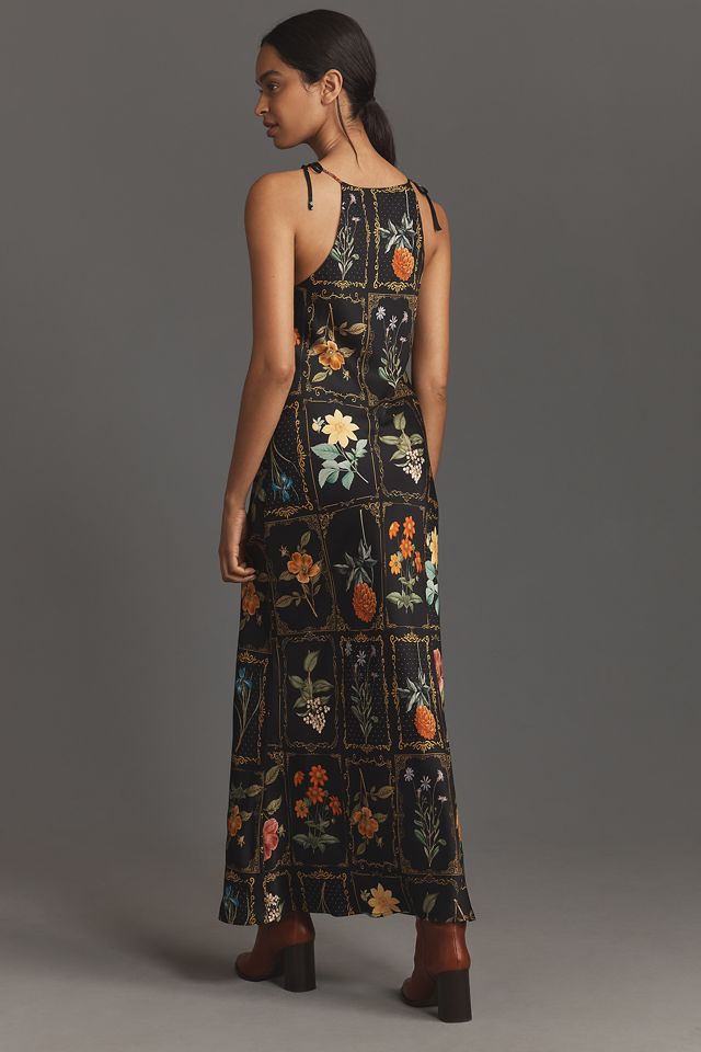 By Anthropologie Tie-Neck Column Midi Dress #2