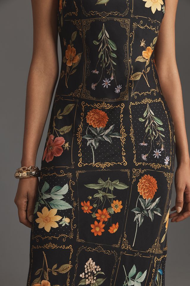 By Anthropologie Tie-Neck Column Midi Dress #3