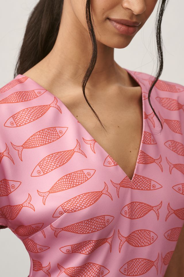 By Anthropologie Short-Sleeve V-Neck Mini Dress #1