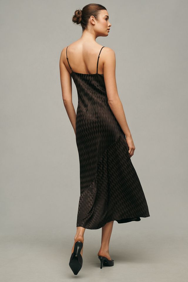 By Anthropologie Sleeveless Cowl-Neck Burnout Slip Midi Dress #1