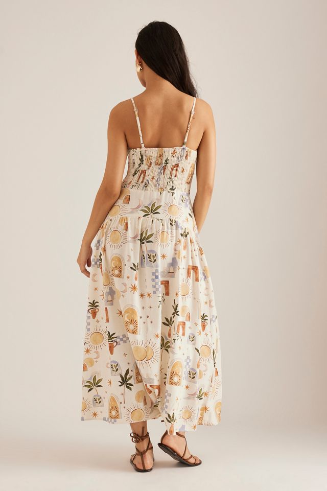 By Anthropologie Ibiza Print Ava Midi Kleid #3