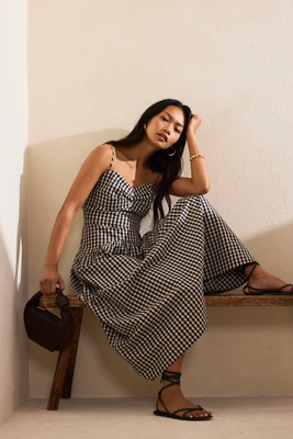 Gingham Midi Dress taille: Uk 12 - By Anthropologie - Modalova