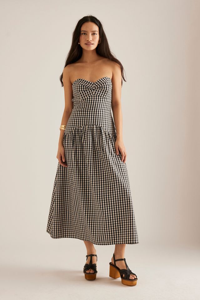 Vestido Midi a Cuadros By Anthropologie #5