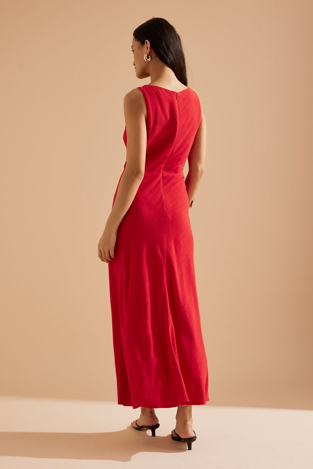 Robe midi en mélange de lin à col en V Lola By Anthropologie #1