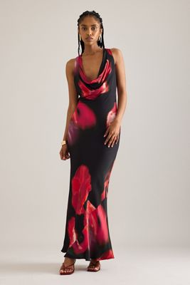 By Anthropologie Gracie Cowl-Neck Maxi Slip Dress