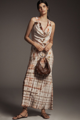 The Gracie Cowl-Neck Satin Slip Maxi Dress