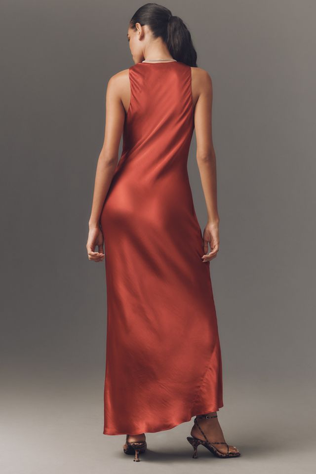 The Gracie Cowl-Neck Satin Slip Maxi Dress