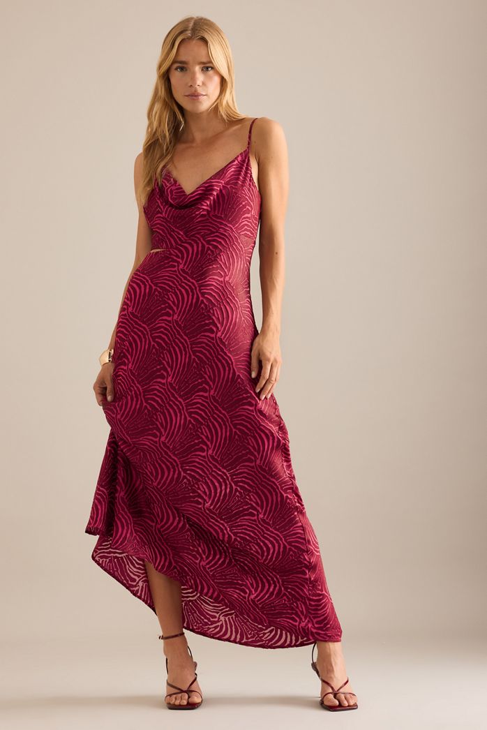 By Anthropologie Kelly Cowl Neck Cut-Out Maxi Dress