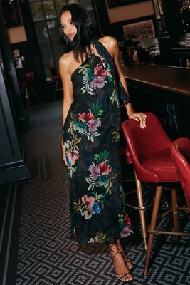 By Anthropologie Hardware Halter Scarf Slip Maxi Dress