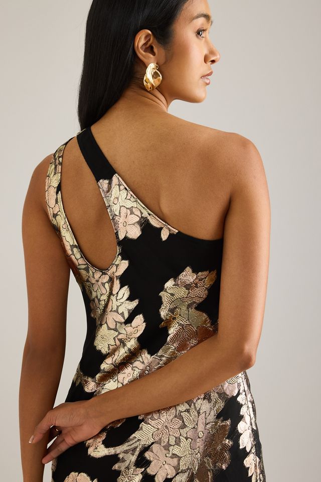 El Vestido Midi de Tirantes Lily de un Solo Hombro en Jacquard #2