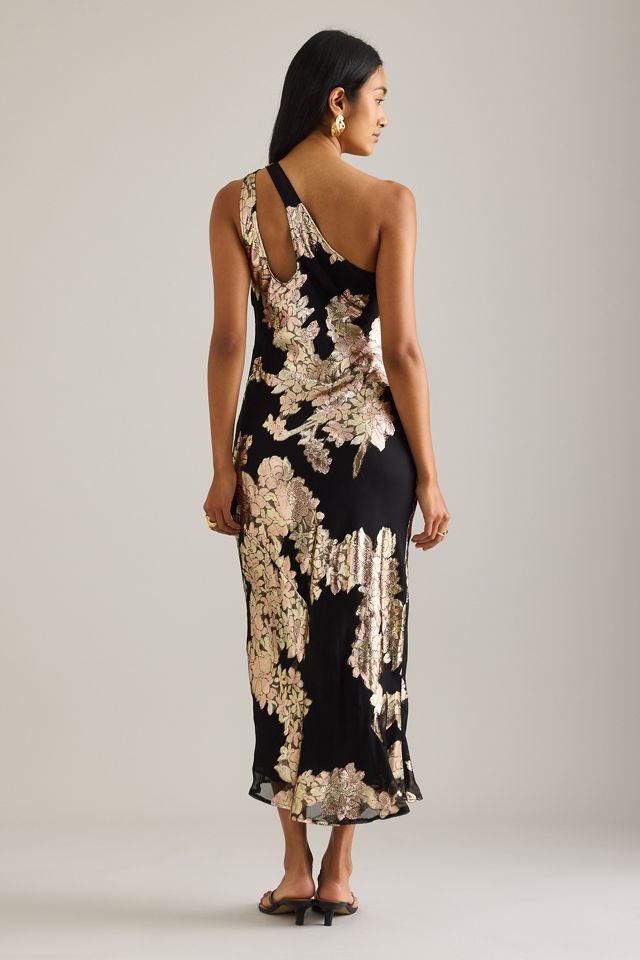 El Vestido Midi de Tirantes Lily de un Solo Hombro en Jacquard #1