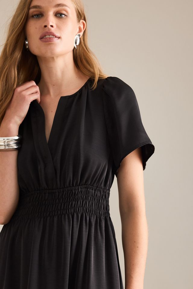 By Anthropologie Satin Waisted Tiered Maxi Dress #4