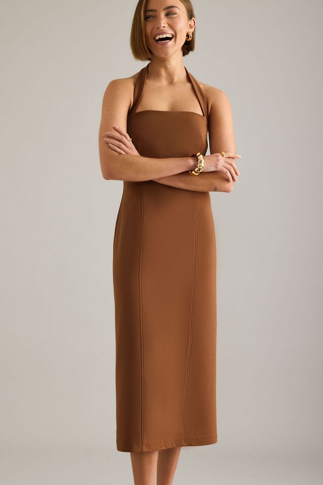 By Anthropologie Halterneck Ponte Midi Dress #3