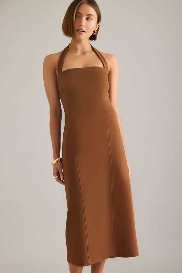By Anthropologie Halterneck Ponte Midi Dress #2