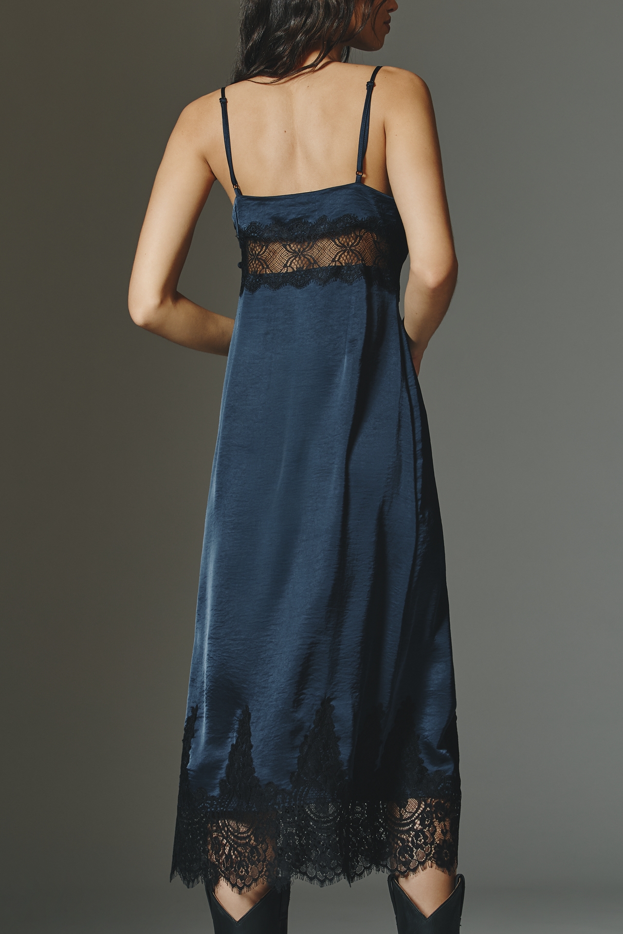 By Anthropologie Lacy Midi Slip Dress