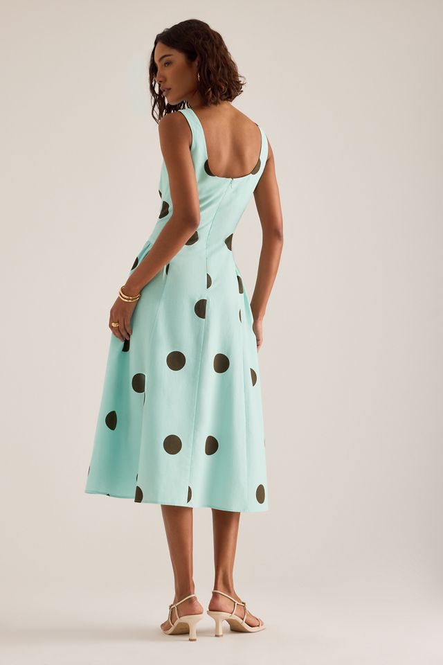 By Anthropologie Livy Cotton-Linen Hourglass Midi Dress #4