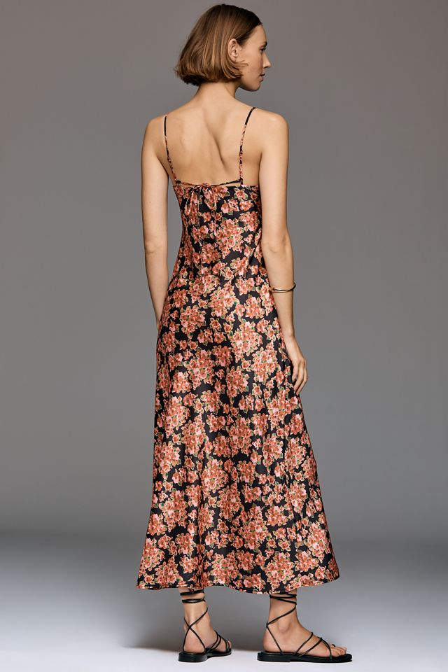 Sheer Lace Satin Slip Dress by Anthropologie, Size: Medium