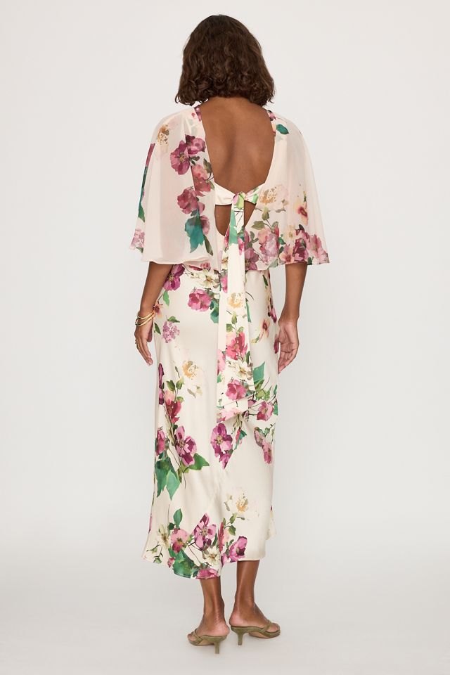 By Anthropologie Vestido Midi de Satén con Superposición de Capa Casey #5